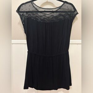 Lace top peplum shirt